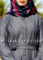 Denim Notched Collar Long Coat